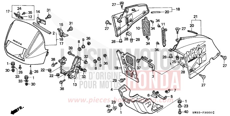 CAPOT de Dominator 250 BLACK (NH1E) 1988